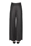 Alberto Biani Jacquard Wide Leg Trousers In Gray