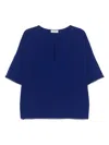 Alberto Biani Elegant Cady Blouse With Tricetate In Blau