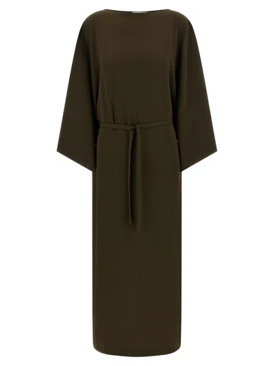 Alberto Biani Kimono Dress In Brown