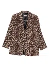 Alberto Biani Stylish Blazer With Front Pockets And Notched Lapels In Animal Print