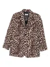 Alberto Biani Leopard-print Button Blazer In Animal Print