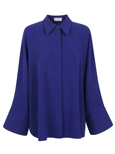 Alberto Biani Light And Stretch Cady Shirt In Blue