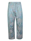 Alberto Biani Floral Print Jacquard Trousers In Black
