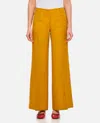 Alberto Biani Wide-leg Soft Pants With Front Closure And Side Pockets In Brown