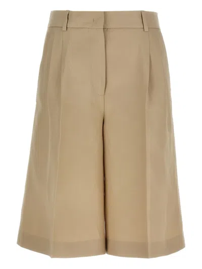 Alberto Biani Linen-blend Shorts In Beige
