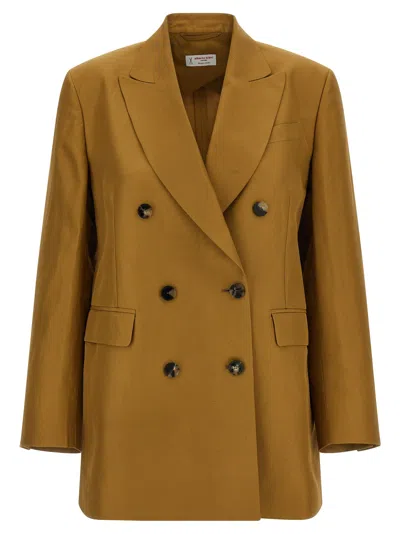 Alberto Biani Linen Viscose Blazer In Blue