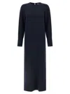 Alberto Biani Long Cady Tunic Dress With Teardrop Cut-out In Blue