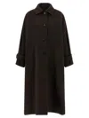 Alberto Biani Long Collared Coat With Side Pockets And Sleeves In Brown