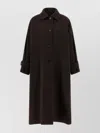 Alberto Biani Long Collared Coat With Side Pockets And Sleeves In Brown
