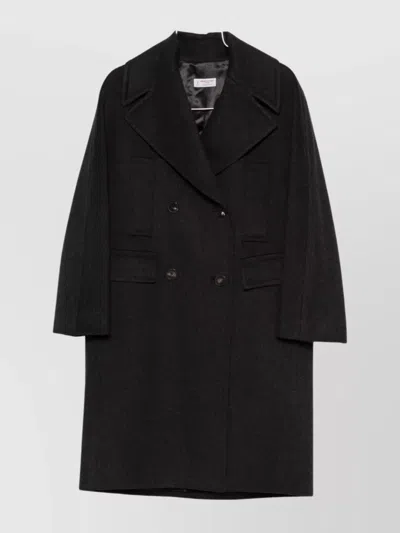 ALBERTO BIANI LONG DOUBLE-BREASTED COAT POCKETS