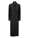Alberto Biani Pure Silk Maxi Shirt Dress In Black
