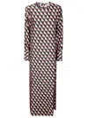 Alberto Biani Maxi Dress With High Collar In Gray