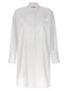Alberto Biani White Long Plastron Tuxedo Shirt