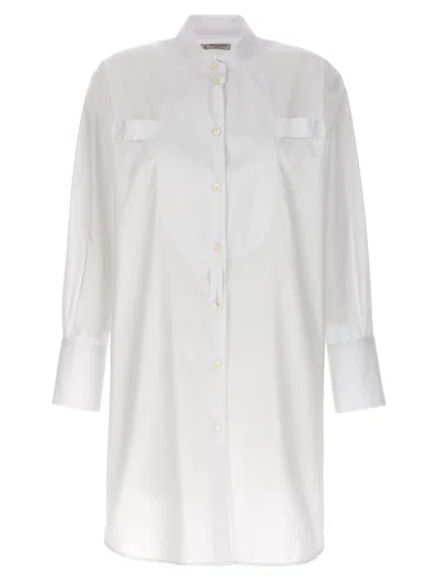 ALBERTO BIANI LONG PLASTRON TUXEDO SHIRT SHIRT, BLOUSE WHITE