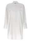 Alberto Biani White Long Plastron Tuxedo Shirt In White