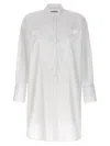 Alberto Biani White Long Plastron Tuxedo Shirt In White