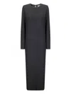 Alberto Biani Long Cady Tunic Dress With Teardrop Cut-out In Blue