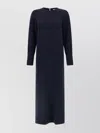 Alberto Biani Long Cady Tunic Dress With Teardrop Cut-out In Blue