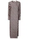Alberto Biani Maxi Dress With High Collar In Gray