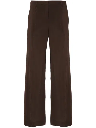 Alberto Biani Mid-rise Flared Trousers In Brown