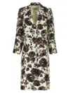 Alberto Biani Floral Print Trench Coat In Multicolor