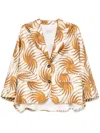 Alberto Biani Multicolor Printed Caban Jacket In White