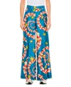 Alberto Biani Multicolor Spiral And Star Pattern Wide Pants In Blue