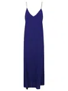 Alberto Biani Georgette Long Slip Dress In Blue