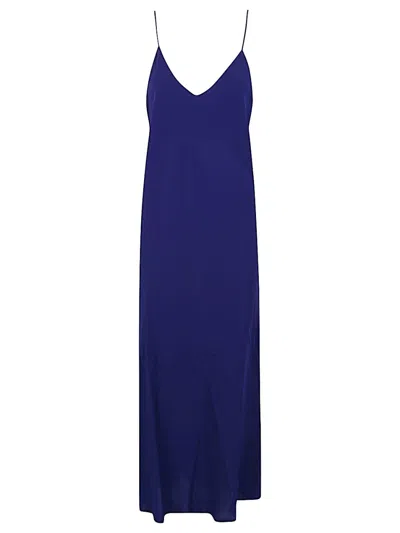 ALBERTO BIANI NAVY BLUE GEORGETTE LONG SLIP DRESS