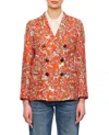 Alberto Biani Orange Patterned Double-breasted Jacket In Orange