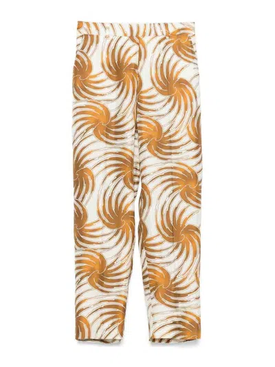 Alberto Biani Silk Trousers In Sand