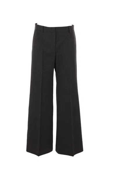 Alberto Biani High-rise Wide-leg Trousers In Grey