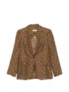 Alberto Biani Patterned Pocket Blazer In Multi