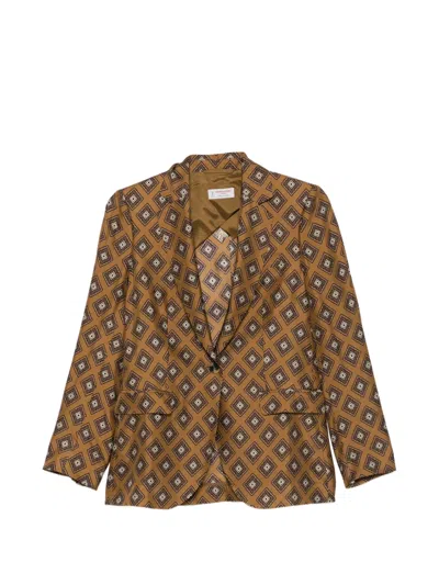 Alberto Biani Patterned Pocket Blazer In Multi