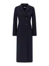 Alberto Biani Tailored Long Pinstripe Double-breasted Coat In Blue