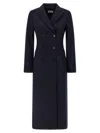 Alberto Biani Tailored Long Pinstripe Double-breasted Coat In Blue