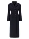 Alberto Biani Tailored Long Pinstripe Double-breasted Coat In Blue