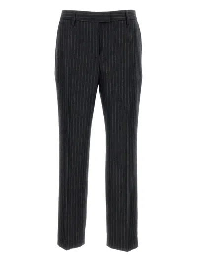 Alberto Biani Pinstripe Straight-leg Trousers In Black