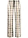 Alberto Biani Plaid-check Pattern Cropped Trousers In Neutrals