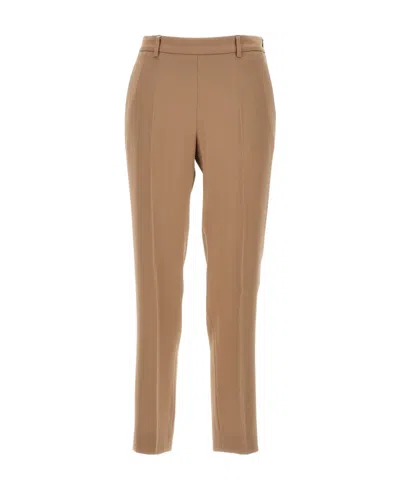 Alberto Biani Pleated Cropped Trousers In Brown