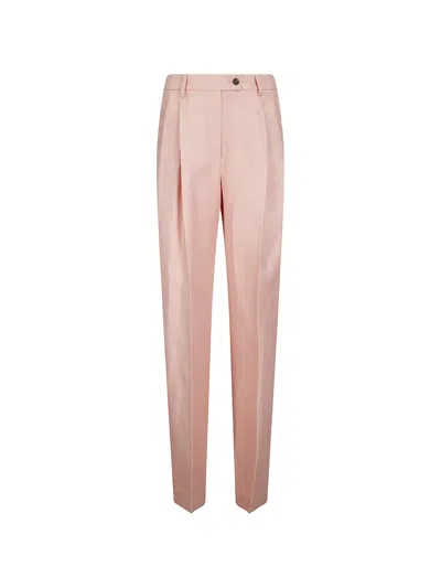 Alberto Biani Pleated Slub-texture Trousers In Burgundy