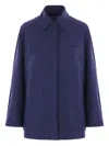Alberto Biani Pocket Cotton-canvas Shirt In Blue