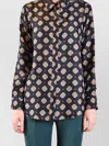 Alberto Biani Printed Collared Shirt Long Sleeves In Black