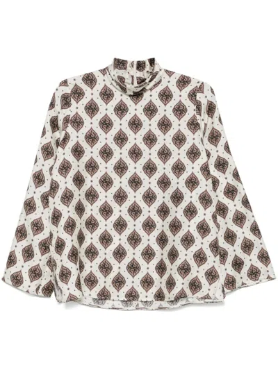 ALBERTO BIANI PRINTED SILK BLOUSE