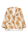 Alberto Biani Printed Silk Caban Jacket In Sand