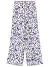 Alberto Biani Blue Printed Trousers In Beige