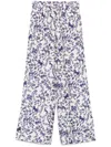 Alberto Biani Blue Printed Trousers In Neutrals