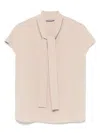 Alberto Biani Pussy Bow-collar Blouse In Neutrals