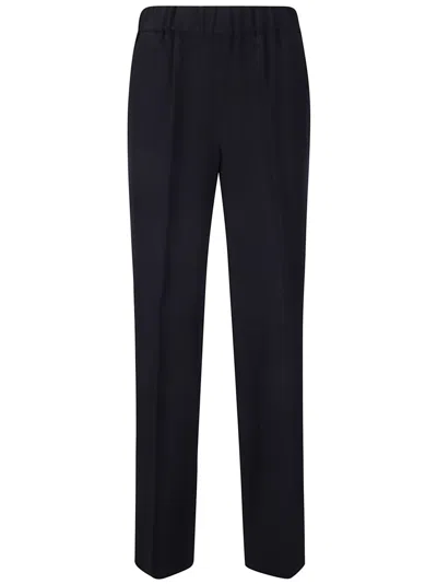 Alberto Biani Relaxed Fit Trousers With Elastic Waistband In Black