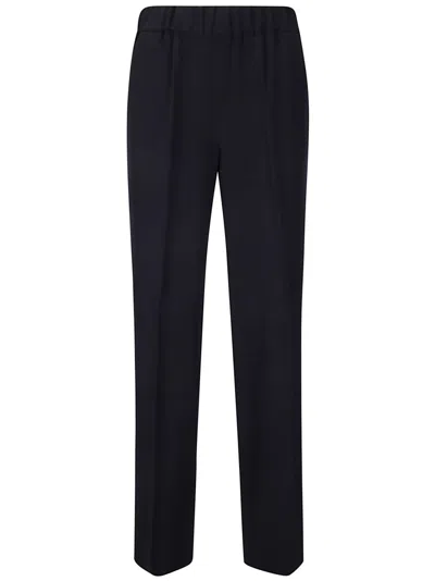 Alberto Biani Relaxed Fit Trousers With Elastic Waistband In Black